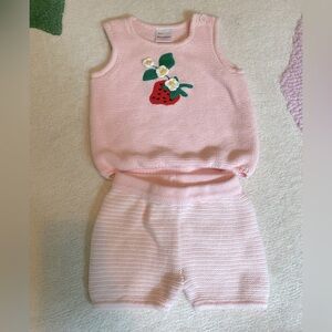 NWOT Hanna Andersson strawberry knitted set size 3-6M